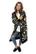 Dlouhý rozepínací svetr, oversize, leopardí vzor, otevřený střih