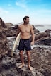 Short de bain JAY-PI, collection Beachwear. Taille élastique et imprimé floral.
