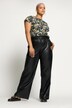 Weite Hose, High Waist, weites Bein, Lederoptik