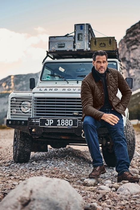 Blouson matelassé, col en velours côtelé et fermeture à glissière