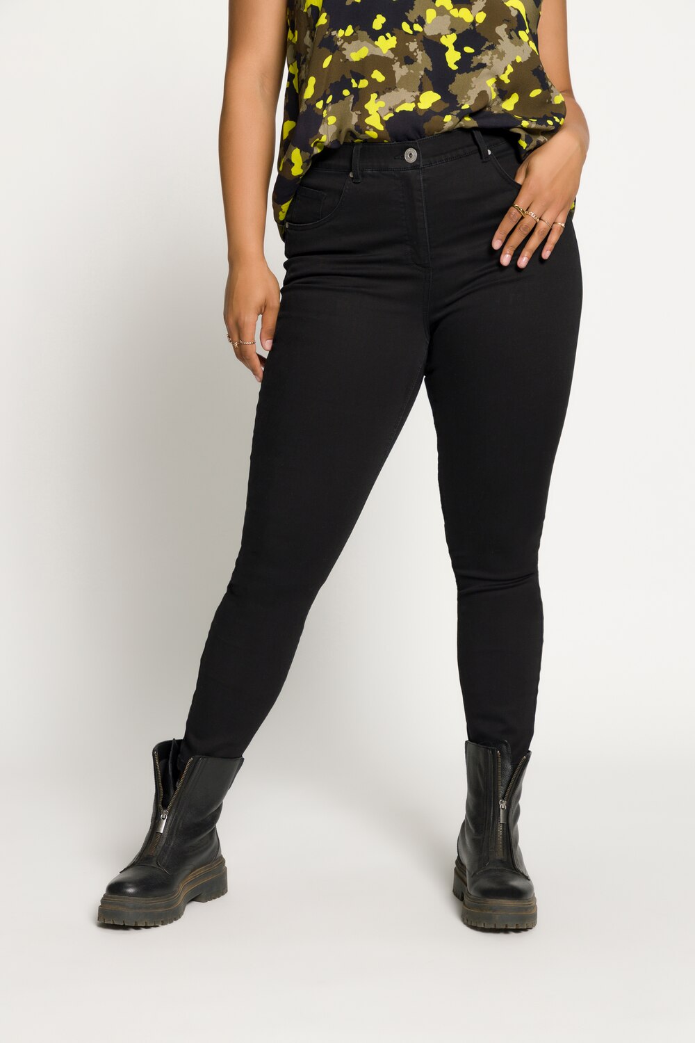 Grote Maten skinny jeans, Dames, zwart, Maat: 58, Katoen/Polyester, Studio Untold