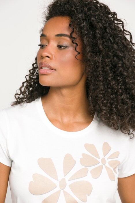 Wellness T-Shirt, Blüten Print, Mesh am Rückensaum, Halbarm