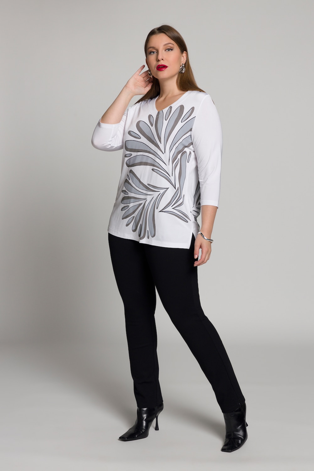 Grote Maten slinky shirt, Dames, wit, Maat: 46/48, Viscose, Ulla Popken