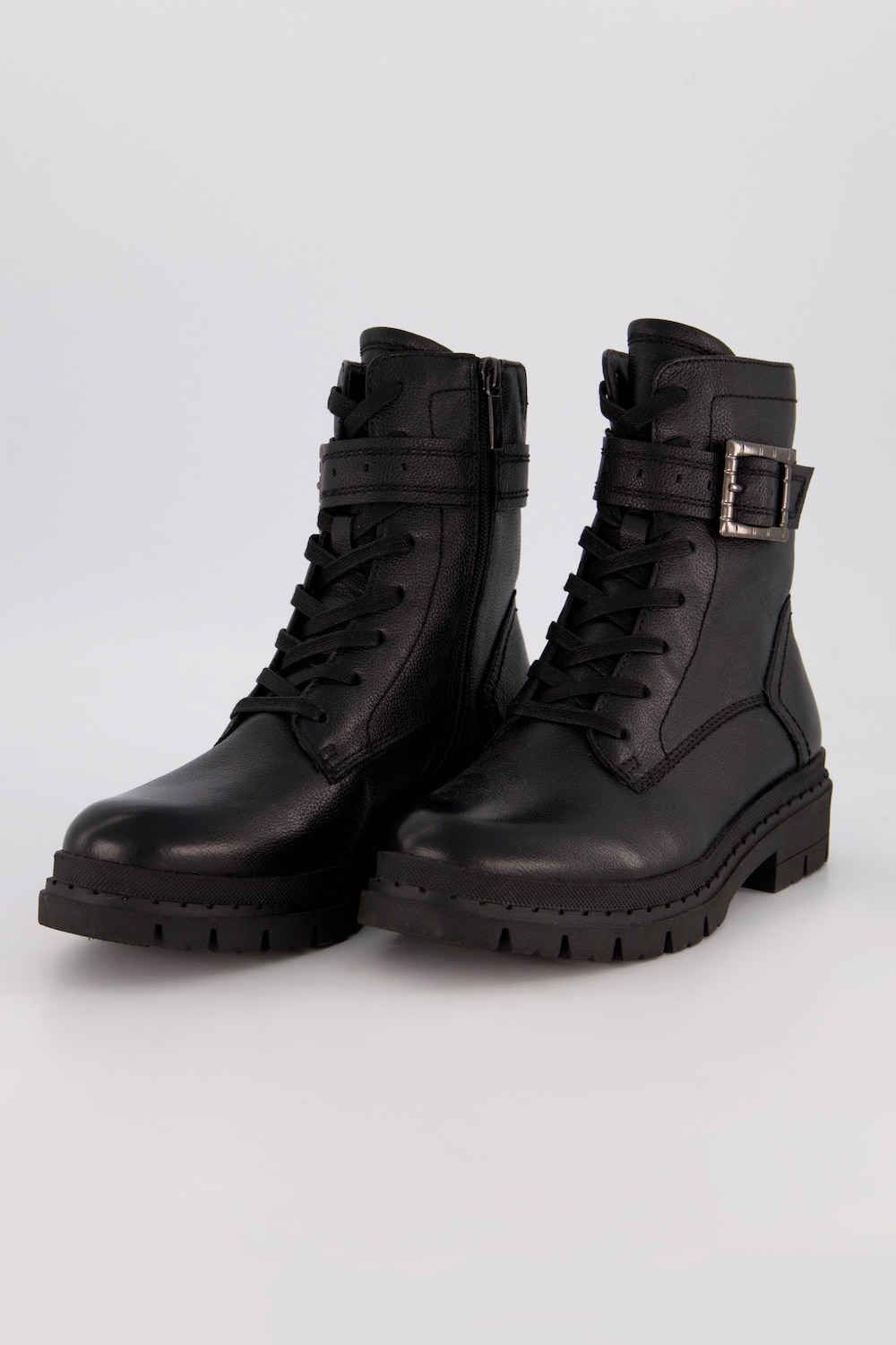 Grote Maten leren boots, Dames, zwart, Maat: 38, Leer/Overige, Ulla Popken