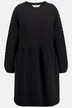 Minivestido, forma en A, acolchado de rombos, cuello redondo, manga larga