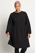 Minivestido, forma en A, acolchado de rombos, cuello redondo, manga larga