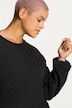Minivestido, forma en A, acolchado de rombos, cuello redondo, manga larga