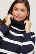 Stripe Fine Knit Turtleneck Sweater