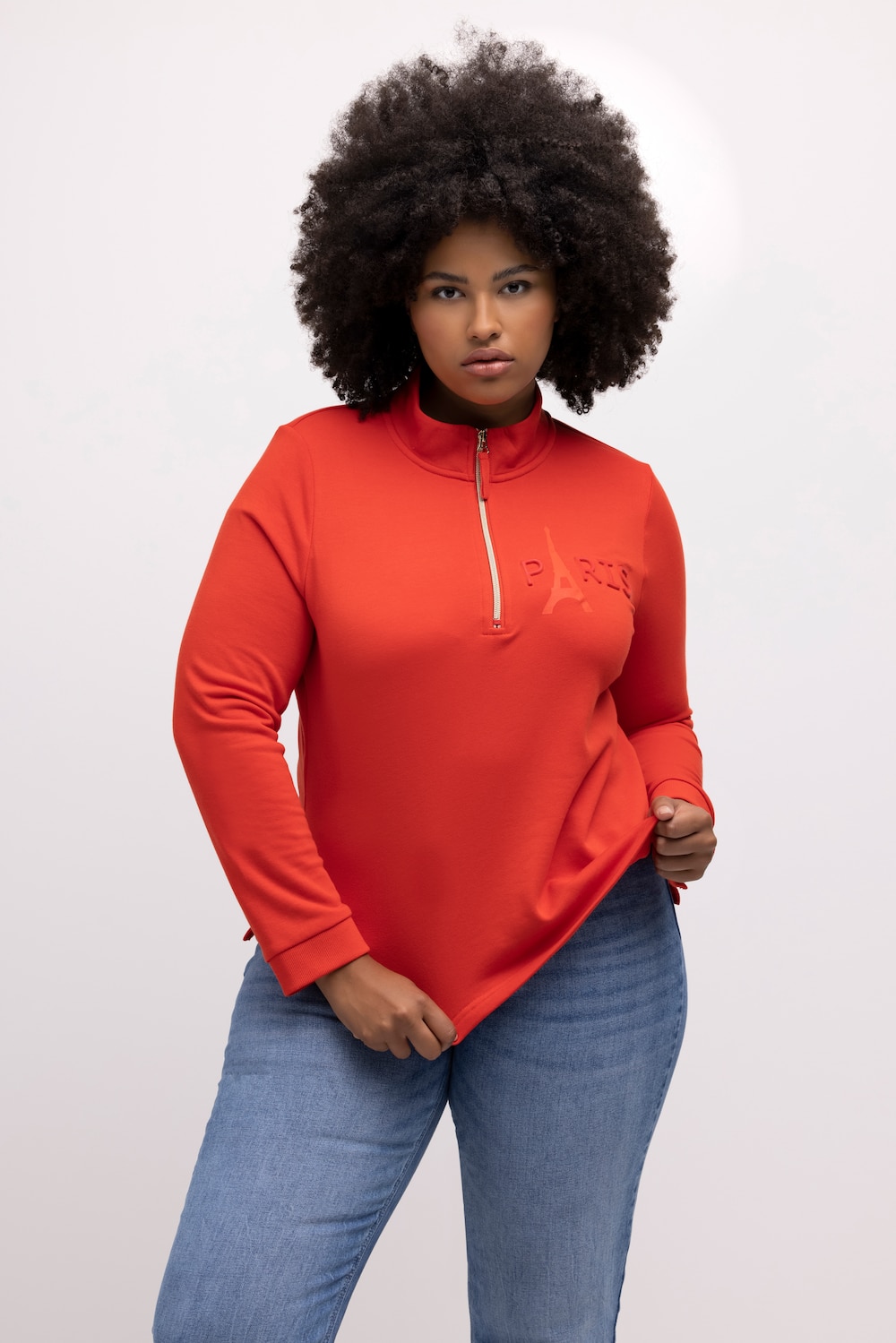 Große Größen Sweatshirt, Damen, rot, Größe: 50/52, Baumwolle/Polyester, Ulla Popken