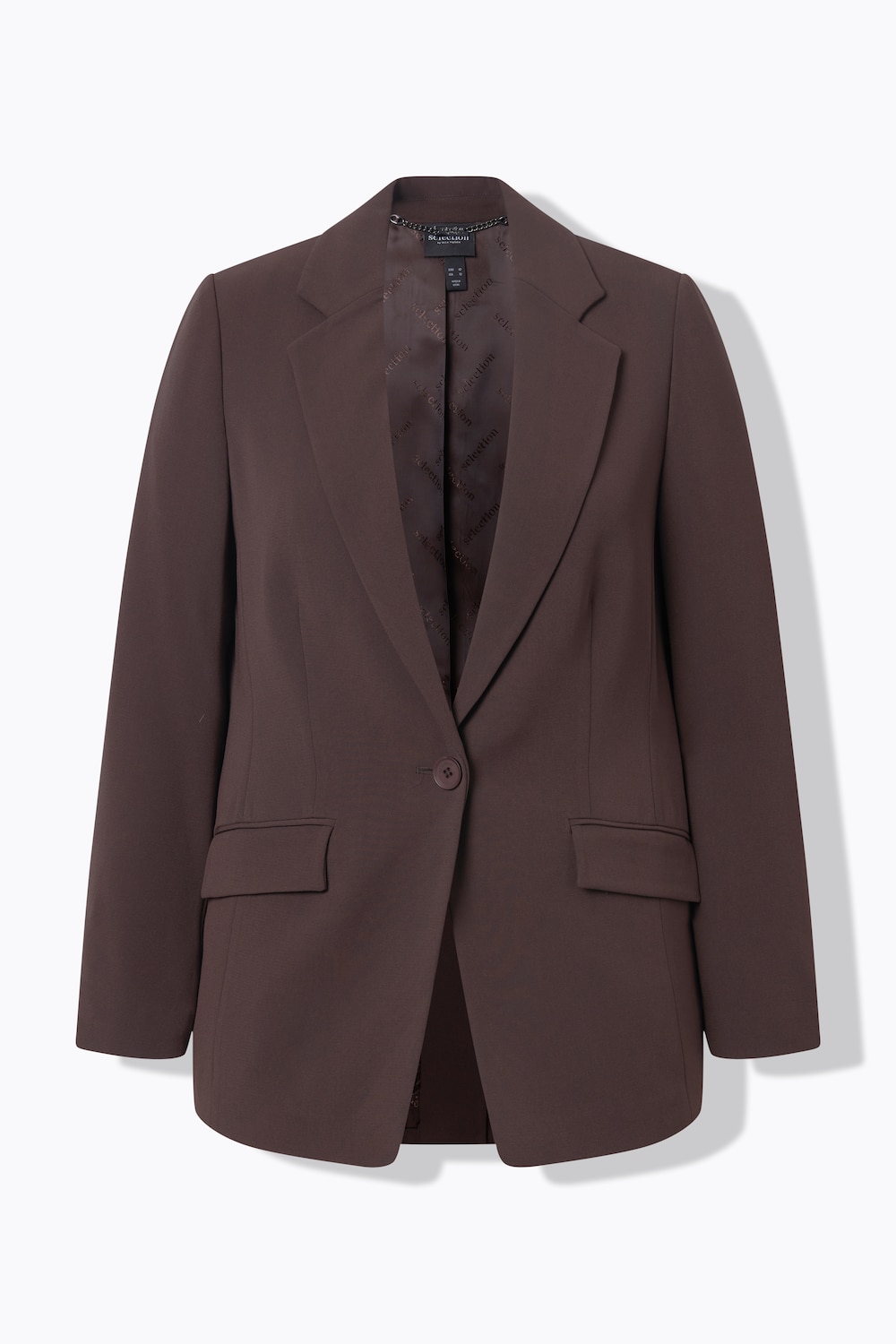 Stora storlekar Kavaj, Dam, brun, storlek: 42, Konstsilke/Viskos/Polyester, Ulla Popken