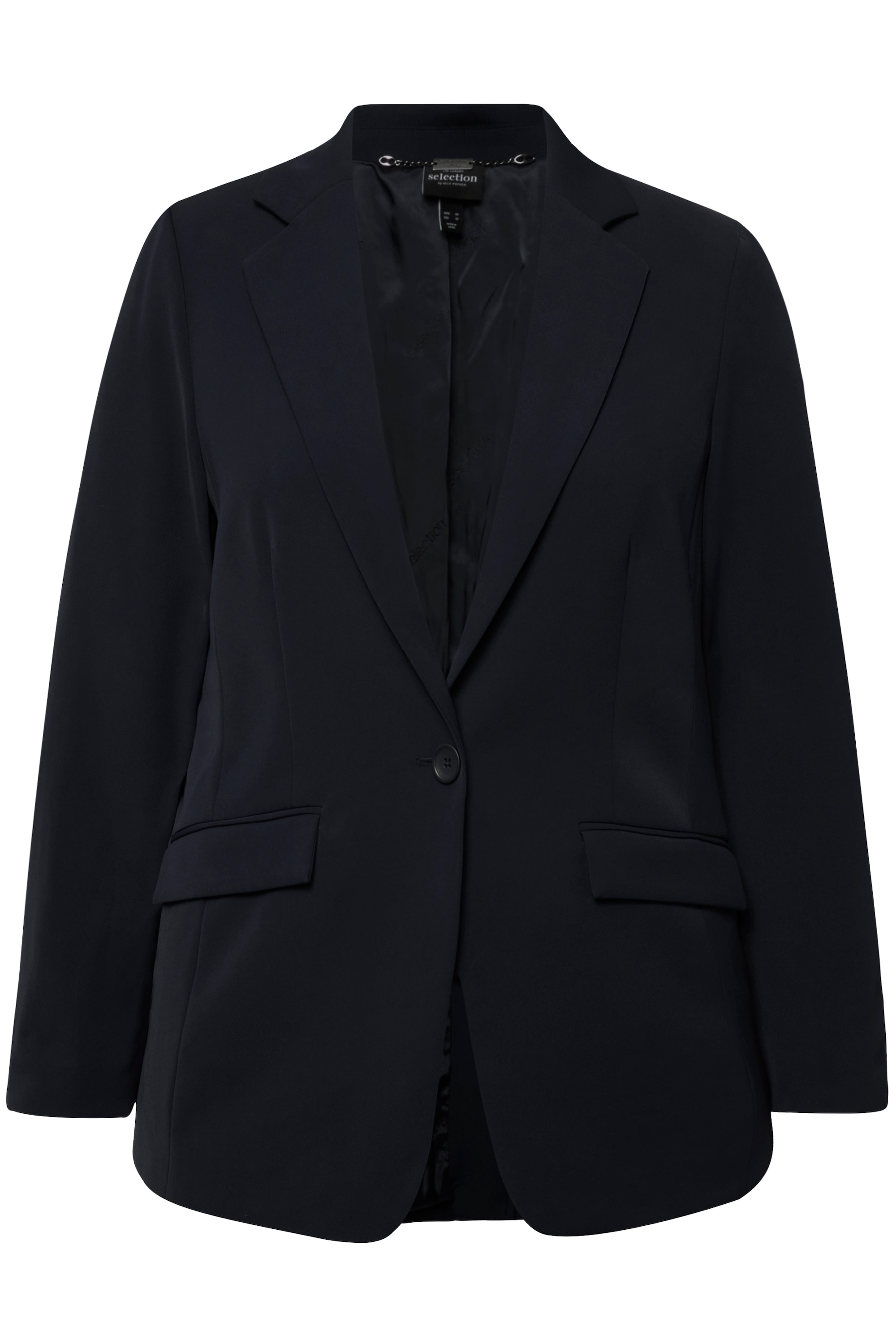Ulla Popken Damen große Größen Blazer Acetat Reverskragen Knopfverschluss 811944