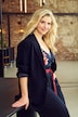 Triacetate Blend Lapel Collar Fully Lined Blazer
