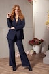 Pantalon de tailleur à jambe droite et large, taille élastique
