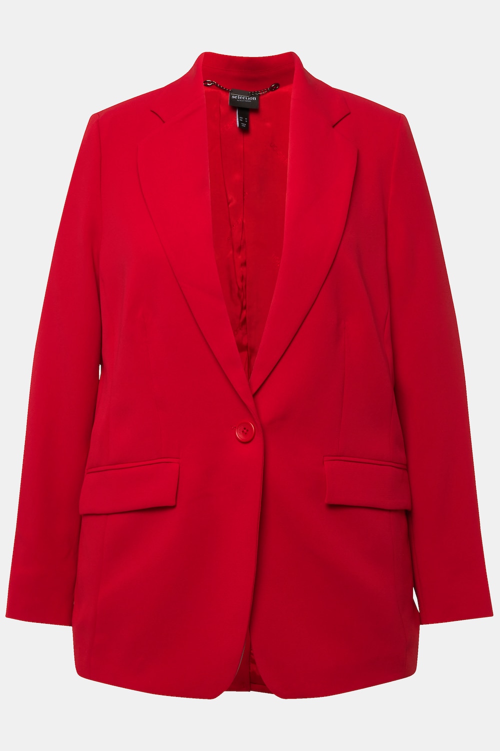 Stora storlekar Kavaj, Dam, röd, storlek: 46, Konstsilke/Viskos/Polyester, Ulla Popken
