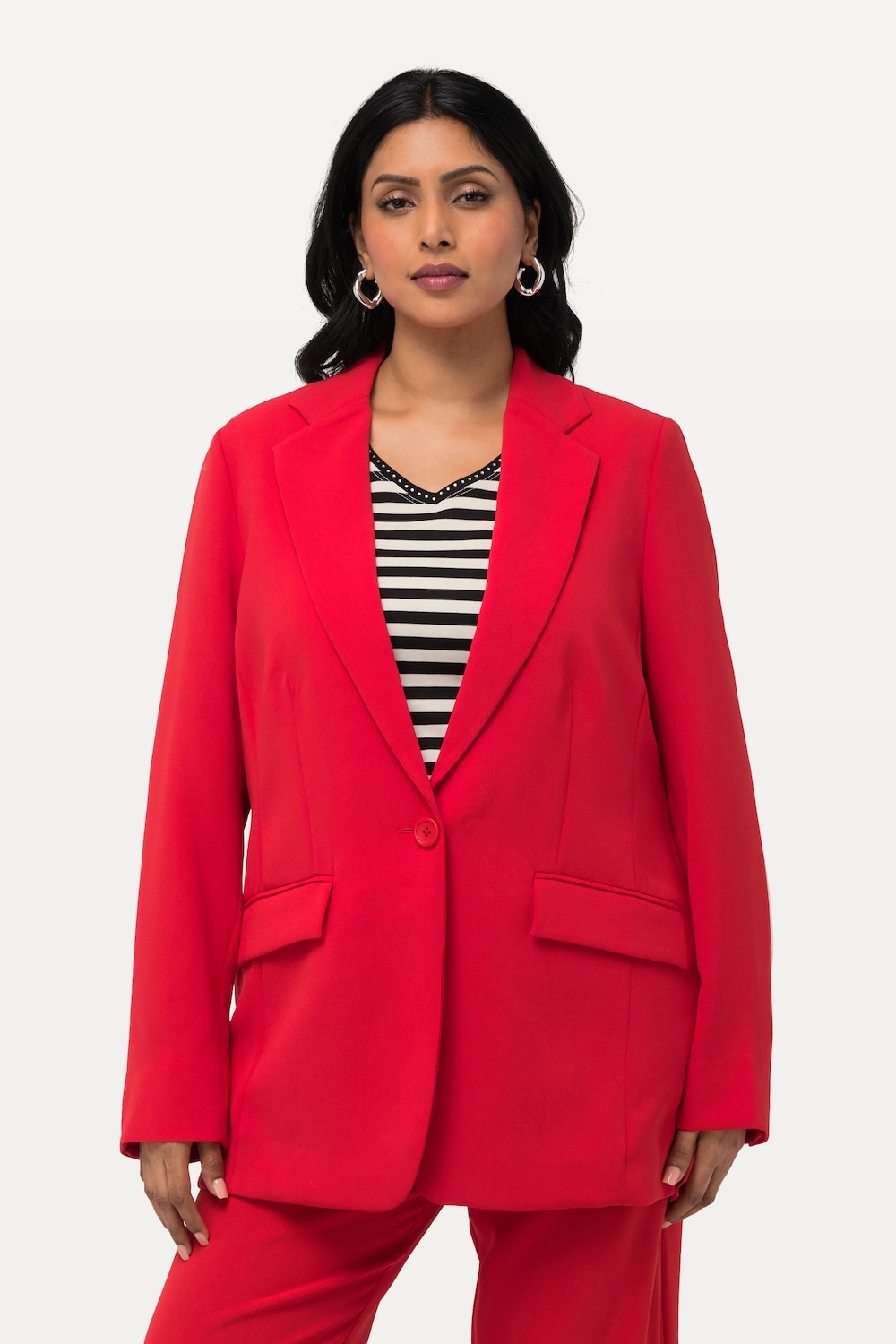 Thumbnail - Große Größen Blazer, Damen, rot, Größe: 52, Kunstseide/Viskose/Polyester, Ulla Popken