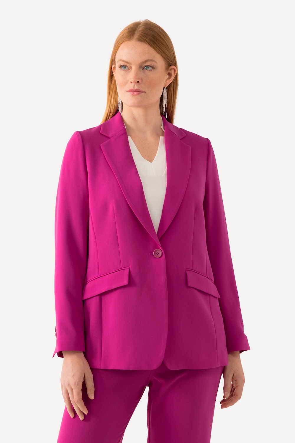 Große Größen Blazer, Damen, rosa, Größe: 52, Kunstseide/Viskose/Polyester, Ulla Popken
