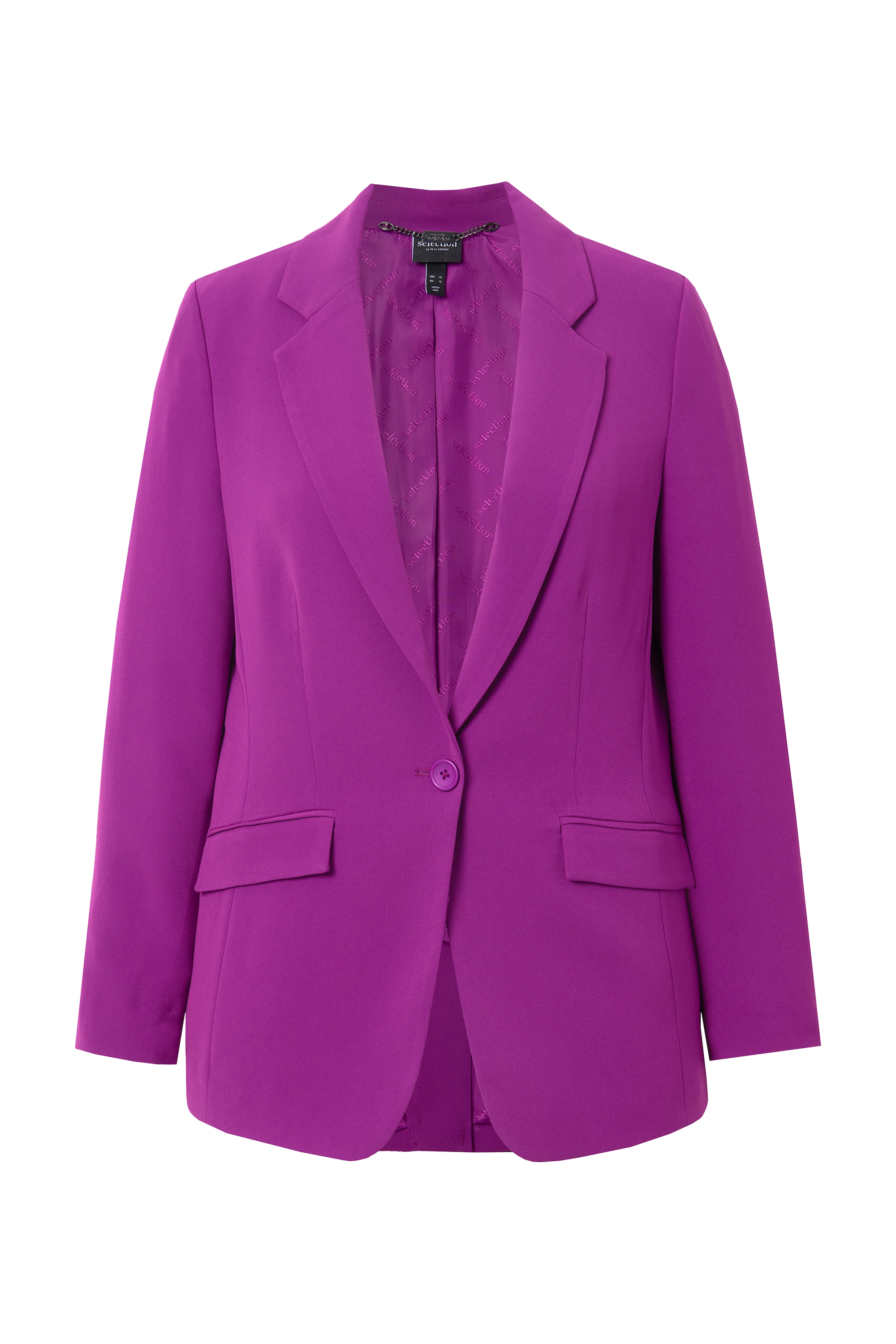 Ulla Popken Damen große Größen Blazer Acetat Reverskragen Knopfverschluss 811944