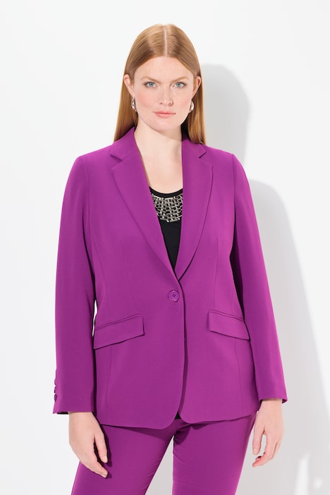 Triacetate Blend Lapel Collar Fully Lined Blazer