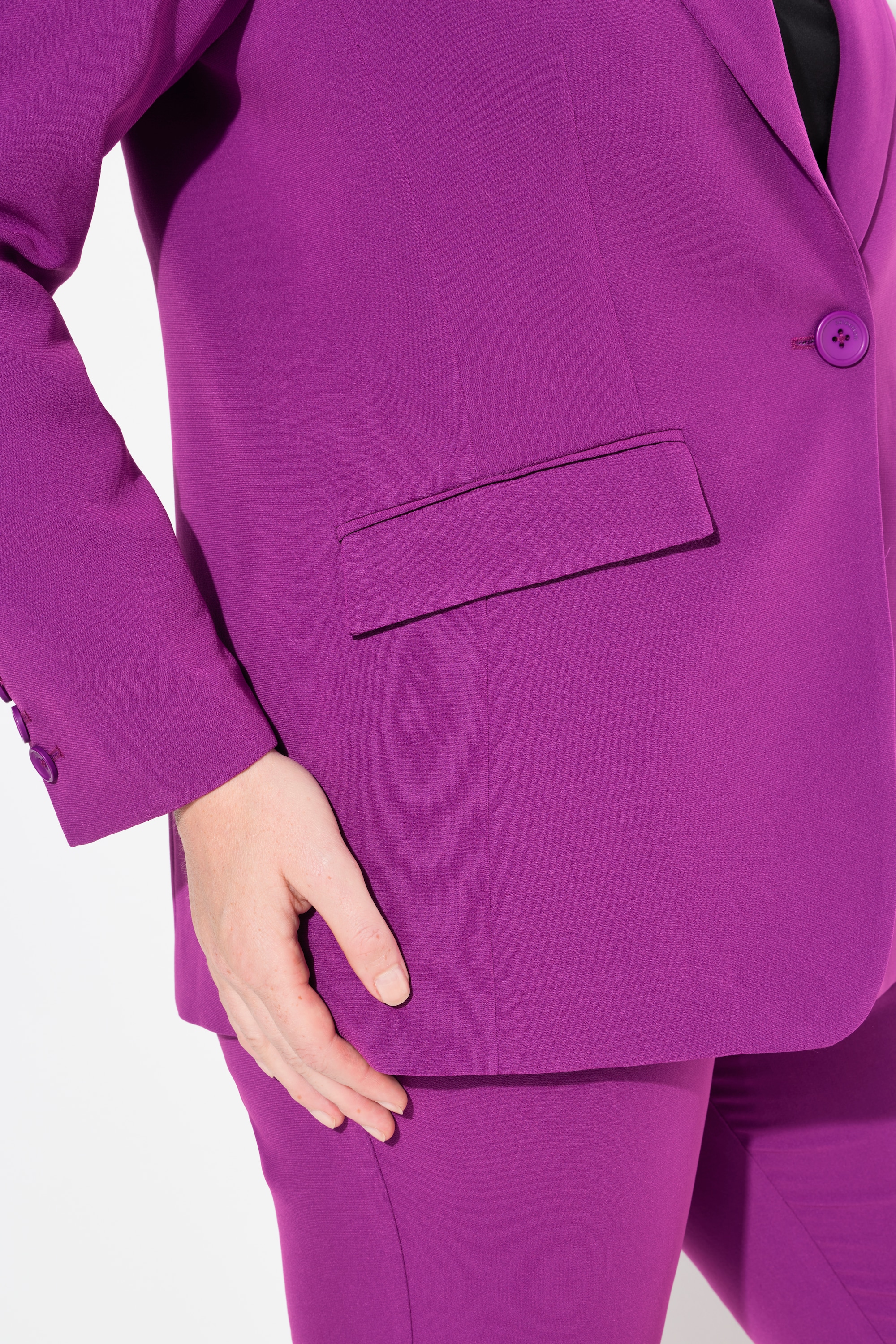 Ulla Popken Damen große Größen Blazer Acetat Reverskragen Knopfverschluss 811944