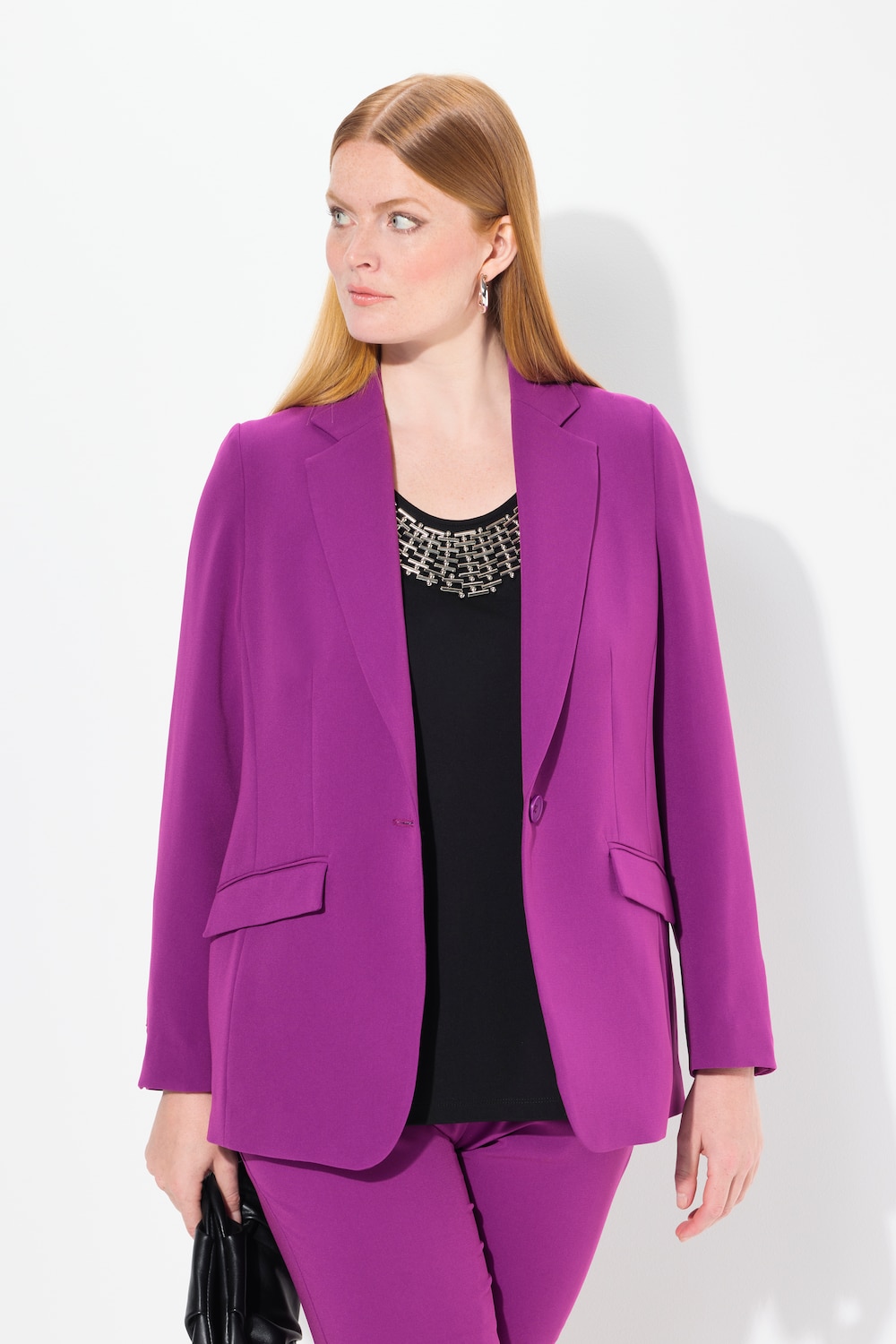 Große Größen Blazer, Damen, lila, Größe: 54, Kunstseide/Viskose/Polyester, Ulla Popken