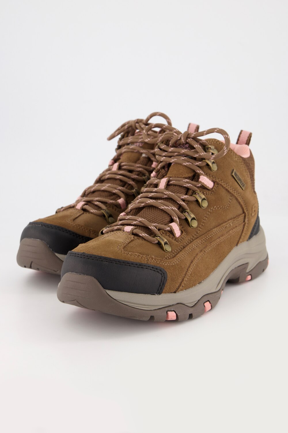 Grote Maten Skechers functionele boots, Dames, bruin, Maat: 38, Leer/Polyester, Ulla Popken