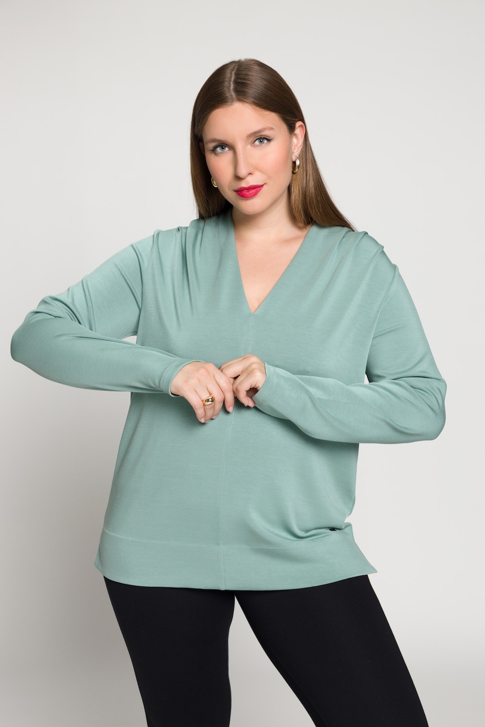 Grote Maten shirt, Dames, turquoise, Maat: 58/60, Viscose/Synthetische vezels, Ulla Popken