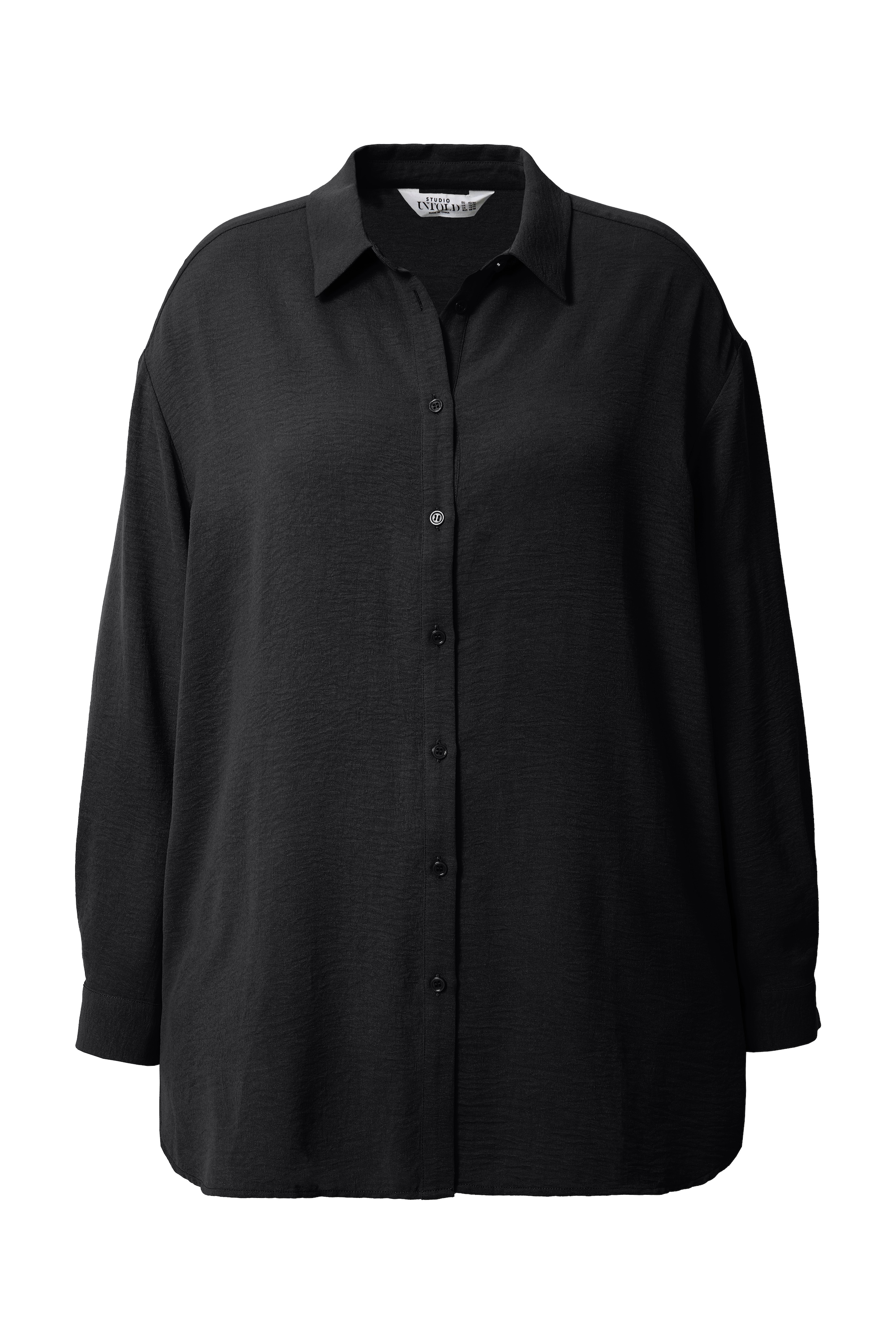 Studio Untold Damen große Größen Hemdbluse oversized Krepp Langarm 811984