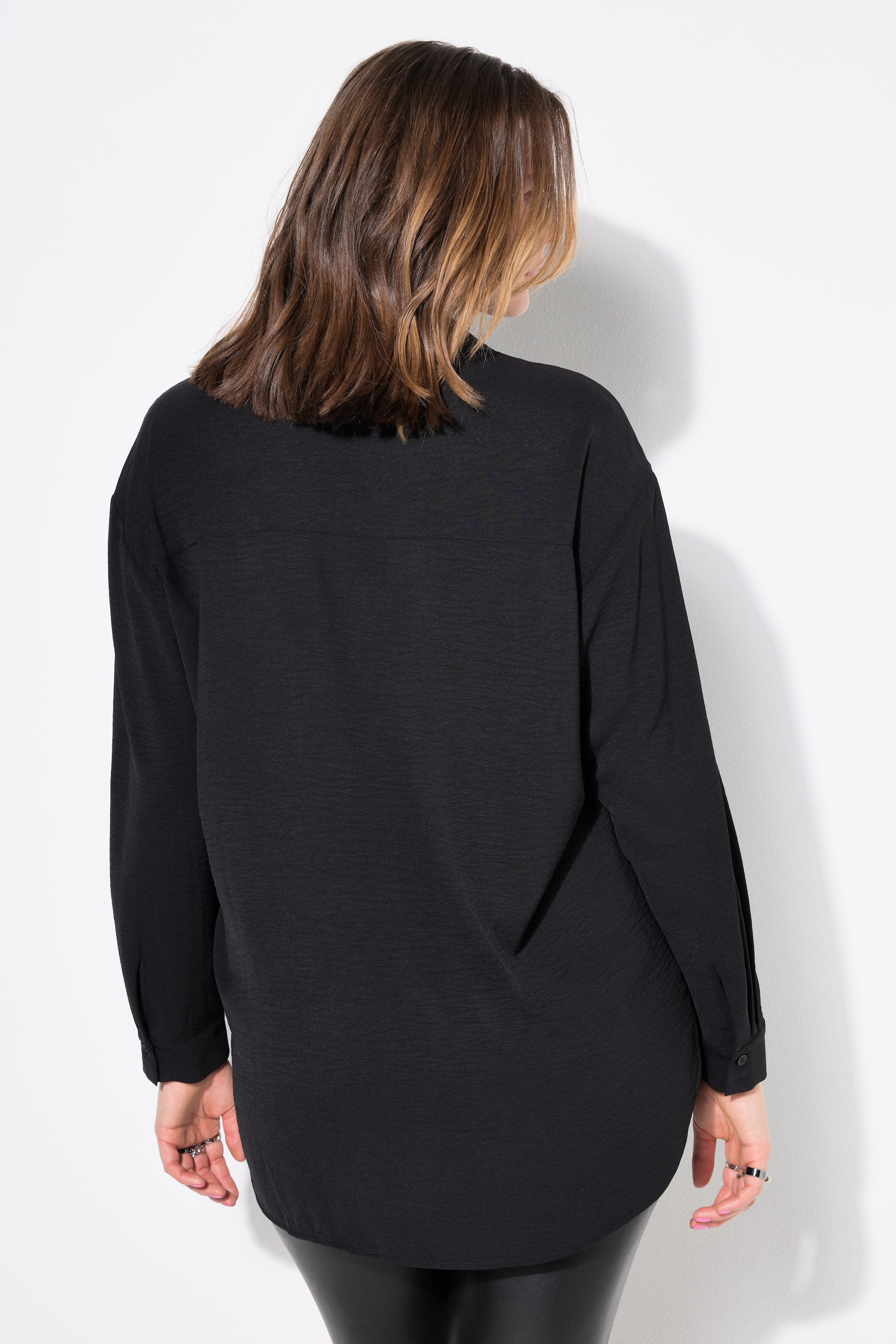Studio Untold Damen große Größen Hemdbluse oversized Krepp Langarm 811984