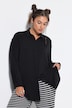 overhemdblouse, oversized, crêpe, overhemdkraag, lange mouwen