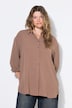 Hemdbluse, oversized, Krepp, Langarm
