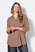 Hemdbluse, oversized, Krepp, Langarm