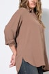 Hemdbluse, oversized, Krepp, Langarm