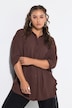 Hemdbluse, oversized, Krepp, Langarm