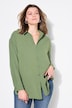 Camicia di crêpe dal taglio oversize con collo da camicia e maniche lunghe