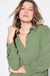 Camicia di crêpe dal taglio oversize con collo da camicia e maniche lunghe