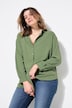 Camicia di crêpe dal taglio oversize con collo da camicia e maniche lunghe