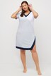Contrast Detail V-Neck Cotton Knit Nightgown