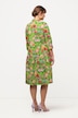 Hemdblusenkleid, Blumen, A-Linie, Hemdkragen, 3/4-Arm