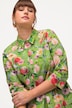 Hemdblusenkleid, Blumen, A-Linie, Hemdkragen, 3/4-Arm
