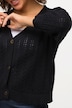 Openwork Three Button Knit Cardigan