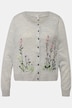 Scoop Neck Floral Embroidered Cardigan