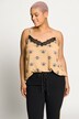 Top w pszczoły, dekolt w szpic z koronką