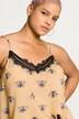 Top w pszczoły, dekolt w szpic z koronką