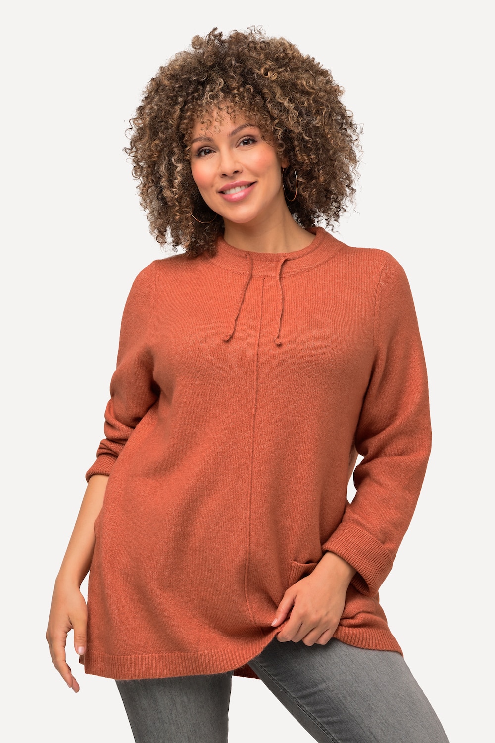 Grote Maten pullover, Dames, rood, Maat: 46/48, Synthetische vezels/Polyester, Ulla Popken