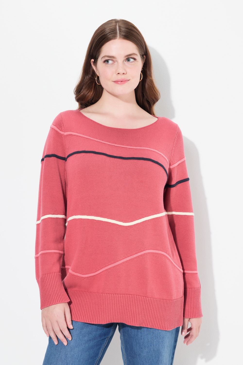 Große Größen Pullover, Damen, braun, Größe: 50/52, Baumwolle, Ulla Popken