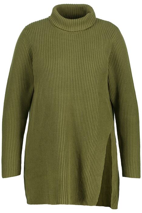 Svetr s rolákovým límcem, patentový úplet, dlouhé rukávy, biobavlna