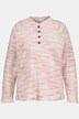 Eco Cotton Jacquard Stripe Partial Button Sweatshirt