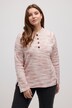 Eco Cotton Jacquard Stripe Partial Button Sweatshirt