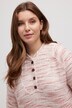 Eco Cotton Jacquard Stripe Partial Button Sweatshirt