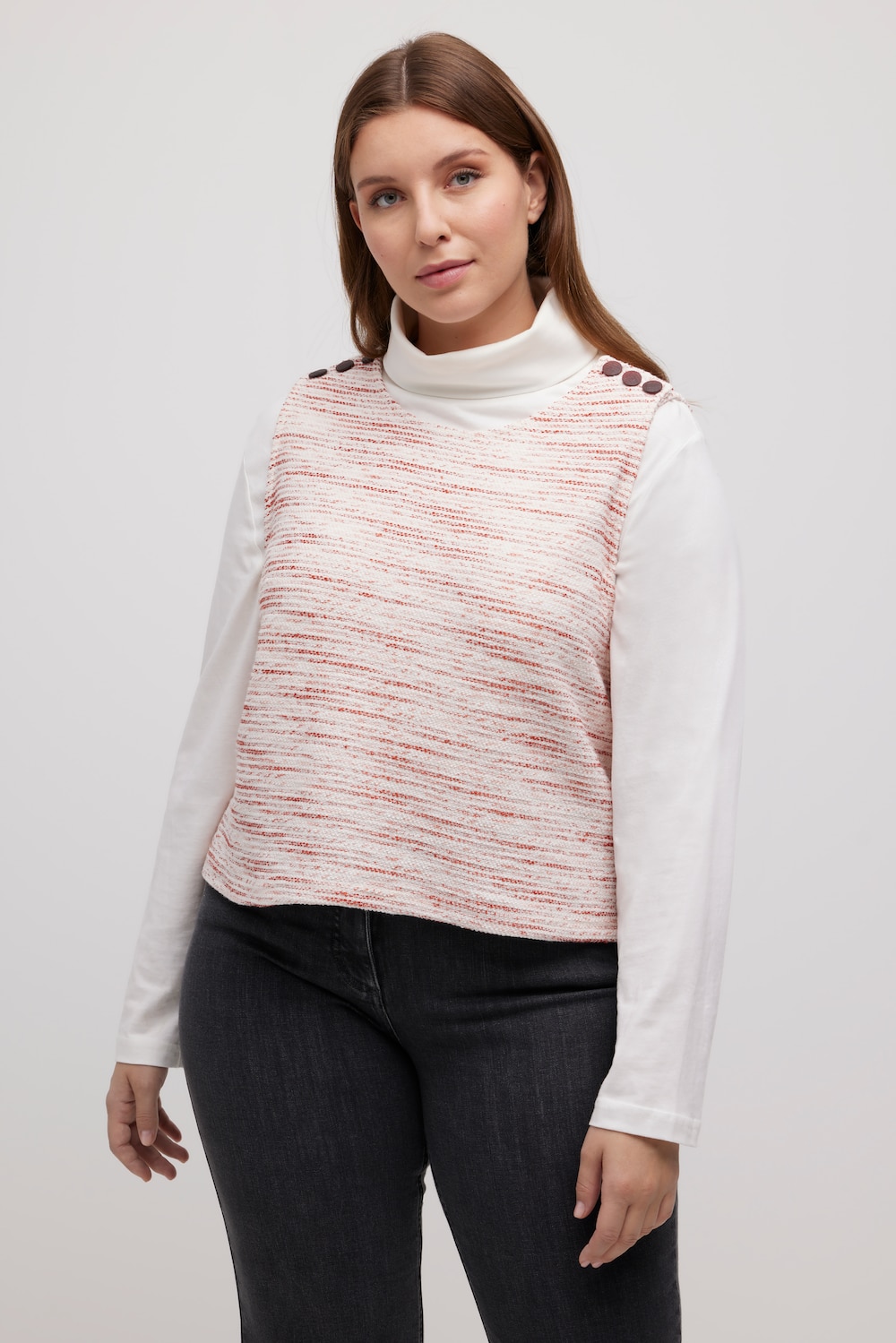 Große Größen Sweat-Pullunder, Damen, rot, Größe: 54/56, Baumwolle, Ulla Popken